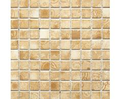 Piastrelle in ceramica effetto mosaico, stile vintage, colore beige, WB18D-1412 per pavimenti, pareti, bagno, doccia, cucina, specchio, rivestimento per vasca da bagno