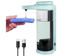 AIKE 500ml Dispenser di Sapone Automatico Ricaricabile, Dispenser di Sapone Liquido per Cucina con Ricarica USB, Dispenser Sapone da Parete o da Tavolo con Uscita Regolabile