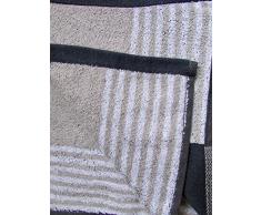 Telo da bagno, sauna, telo doccia, telo mare, 80 x 200 cm, a righe, 100% cotone (antracite/grigio)