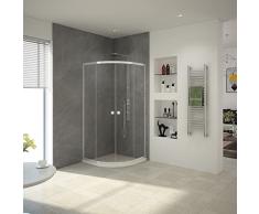 Marwell Cabina doccia LEEDS II 90 x 90 x 190 cm doccia rotonda con profili in alluminio di alta qualità cromata, divisorio doccia in vetro di sicurezza monolastra doccia con ante scorrevoli sospese