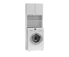 ADGO Pola mobile per bagno, ripiano per WC, sovrastruttura per lavatrice, alto (Bianco)