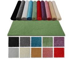 Tappeto da bagno Carousel a pelo alto, morbido e spesso, retro antiscivolo, disponibile in 10 colori e diverse dimensioni (80 x 150 cm, verde)