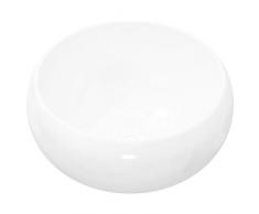 vidaXL Lavandino Rotondo in Ceramica Bianca Sanitari da Bagno Lavabo Lavello
