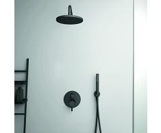 Ideal Standard - Ceraline, Kit doccia completo, Set asta doccia per installazione a muro, Nero Seta