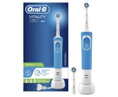 Oral-B Cross Action Vitality 170 Spazzolino Elettrico Base Ricaricabile, 1 Manico, 2 Testine, Movimento Oscillatorio e Rotatorio, con Timer, Batteria Litio, Idea Regalo, Azzurro
