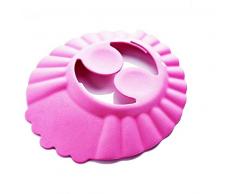 Cuffia - cuffietta da Bagno - Bambini - Bagno - Comoda - Doccia - Proteggi Occhi - Orecchie Morbida - Cuffia - cuffietta bimbi per doccia e bagno - Regolabile - Rosa Idea regalo originale - Colorata