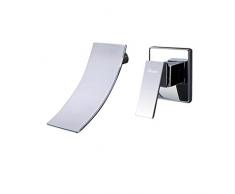 Rubinetti Cascata Parete,Miscelatore Vasca da Bagno con Diffuso Cascata,Rubinetto Lavabo Muro in Ottone Cromato,PHASAT JH088