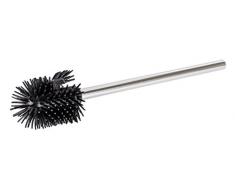 Wenko 21800100 Scopino WC, Manico Inox, Silicone Conciuffo per Bordi, 7,5 x 35 x 7,5 cm