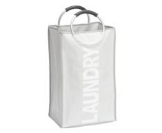 WENKO 3440003100 Portabiancheria Stone Uno - cesto della biancheria, 44 L, Poliestere, 34 x 54 x 24 cm, Beige