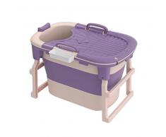 Wind Greeting Vasca da Bagno per Adulti Portatile,Vasca da Bagno Pieghevole in Plastica Ispessita,Secchio Fumante, Casa Sauna, Vasca da Bagno per Bambini (102 * 71.5 * 66cm) (con Coperchio)