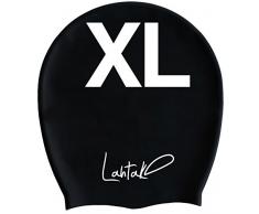 Cuffia da Piscina Extra Large - Cuffia da Doccia - Creata per Capelli Ricci Extensions Trecce Rastas Onde e Afro - Uomo e Donna - Silicone Premium al 100% (Nero XL)