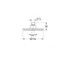 Grohe Euphoria Cube Soffione Doccia Contemporaneo, 150Mm, Monogetto, Cromo, Ecojoy 27705000