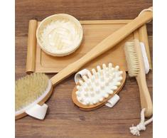 Spazzola Corpo Set Da Bagno Combinato Combinato For Vasca Da Bagno Corpo Doccia Spazzola For Il Viso Kit Manico Lungo Scrubber Massaggio Strumento Setola Con Teste Massaggiatore In Cellulite Staccabil
