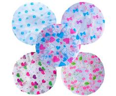 5X Cuffia per doccia, Molylove Cuffie da bagno, Cuffia da bagno stampabile impermeabile elastica con stampa floreale riutilizzabile per donna, ragazza e bambino