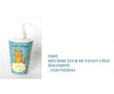 Arredo bagno completo: Set 3 pezzi bagno in dolomite decoro gatto assortiti; dispenser portascopino portaspazzolini