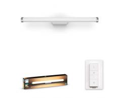 Philips Hue White Ambiance Adore, Lampada Smart da muro ideale per bagno, Bluetooh, Controllo Vocale 67,1x11,6x4,3 cm 20W, Bianca