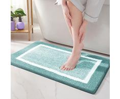 Color G Tappeto Bagno, 40 x 60 cm Tappeto Doccia Antiscivolo in Microfibra, Tappetino Bagno Lavabili in Lavatrice, Assorbente e Morbido (Verde)