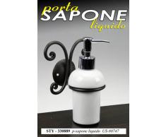Appendino appendiabiti attaccapanni un gancio in ferro battuto decoro nero; serie completa da bagno