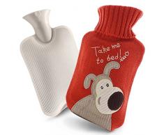 Borsa dellacqua Calda, 1L Borsa Acqua Calda con Peluche Morbida Copertura, Borsa Acqua Calda con Copertura, Fodera in Peluche Morbida per il Sollievo di Piedi, Collo e Stomaco, Dismenorrea