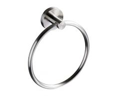 Ambrosya® | Scaldasalviette esclusivo in acciaio inox | Portasciugamani da bagno Portasciugamani ad anello (Acciaio inossidabile (Spazzolato))