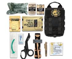 RHINO RESCUE IFAK Kit Traumi Nero, Molle Emergenza di Primo Soccorso, EMT Tactical Pouch Military Combat Camping Survival Escursionismo Everyday Carry Controllo sanguinamento (Nero)