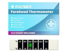 Termometro con febbre raffreddore, influenza e informazioni confezione