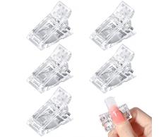 Sularpek 5 Pcs Clip Trasparente per Unghie, Mollette per Unghie Polygel,Pinze Unghie per la Ricostruzione Delle Unghie Punte per Unghie Clip per Unghie per la Costruzione Rapida di Unghie Clip