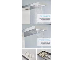 Generico Pannello Colonna Doccia idromassaggio, soffione e Funzione Cascata, miscleatore termostatico (ACCIAO)