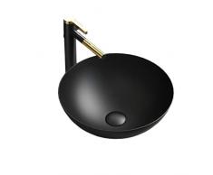Bagno Lavabo 15,7 x 15,7 moderno lavabo rotondo for vaso da bagno con scarico in ceramica opaca in porcellana sopra il bancone lavabo artistico lavabo lavabo lavabo Lavabo Bagno ( Color : Nero )