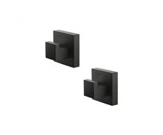 Sagittarius One 32S1-B Ganci Adesivi Bagno Nero 2 Pezzi | Ganci Appendiabiti da Parete Nero | Appendi Accappatoio Bagno Adhesivo | Ganci Porta Asciugamani Bagno e Cucina | Ganci Bagno Adesivi