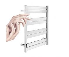 Scaldasalviette - Scaldasalviette,Scaldasciugamani elettrico con timer e termoregolatore digitale,Scaldasciugamani da bagno salvaspazio a parete -140 W - 8 barre riscaldate,Cromo,825 x 600 (PLUGIN)