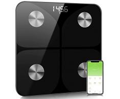 Bilancia Pesapersone Digitale Professionale Impedenziometrica Senza Fili Intelligente per IOS e Android Integrata con 13 Indici di Misurazione Massa Grassa, Massa Magra e Metabolismo Basale