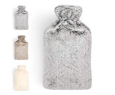 Blumtal Borsa Acqua Calda Peluche da 1,5L, Fodera in Peluche Morbida, Boule Acqua Calda, Borsa Acqua Calda per Dolori - Grigio