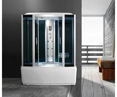 Bagno Italia Cabina idromassaggio 6 getti con vasca idromassaggio bagno turco bluetooth box doccia 170x85 cm