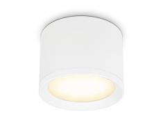 KYOTECH Faretti LED da Soffitto 6W IP44 GX53 Faretto Lampadario 3000K Faretto Plafoniera Bianco Caldo Faretti da Soffitto Spot Alluminio per Bagno Soggiorno Cucina Corridoio, Bianco