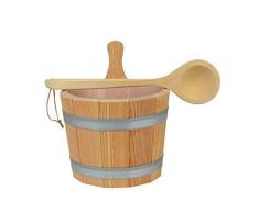 Sauna Set 3-pezzi #608 Kübel in Larice,Inserto Plastica,Cazzuola