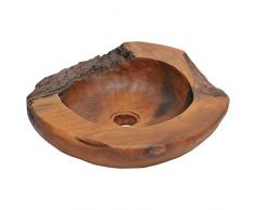 vidaXL Legno di Teak Lavabo Arredo da Bagno Idrorepellente Lavandino Lavello