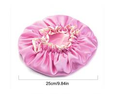 3PCS Cuffia da Doccia Per Ragazze Donne, Doppio Strato Cuffia Bagno Impermeabile Cuffia Capelli Cappello Elastico Cappelli da Doccia per Cucina SPA Doccia (Rosa, Viola, Grigio)