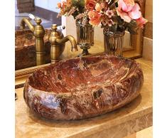 Lavandino da appoggio Lavandino da Bagno in Ceramica Fatta a Mano in Porcellana Finta Pietra Artistica