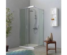 BOX DOCCIA AD ANGOLO 70X90 REVERSIBILE PROFILI MODERNI CRISTALLO 6MM