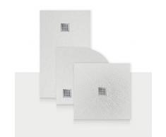 Idralite Piatto Doccia 80x80x3,5 CM Semicircolare Bianco Marmoresina Ardesia Effetto Pietra MOD. Petra