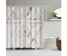 Tenda Doccia 180x200 Porta Depoca in Legno, Antimuffa Impermeabile Tessuto Poliestere Porta Depoca in Legno Tenda Vasca da Bagno, con 12 Ganci Tenda Vasca da Bagno, Lavabile Tende Doccia