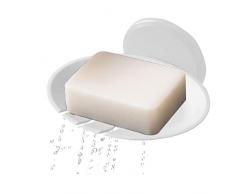 Xzbling Portasapone Adesivo - Portasapone da Bagno con piletta per Doccia | Portasapone per Piatti con salvasapone di Scarico per del Bagno - Nessuna Perforazione