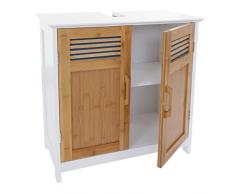 Mendler Arredo Bagno Serie HWC-A85 Legno Bambu e MDF Mobile sottolavabo Colore Legno