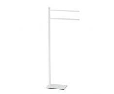 GEDY G-Seul Piantana Bianco con Finitura Nere, Misure 83,3 x 34 x 14 CM, Porta Asciugamani da Terra in Acciaio Inox e Cromall, Brugola da 4mm Inclusa, Metallo, Unica