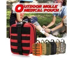 Lixada Kit di Pronto Soccorso Allaperto Molle Medico Marsupio Borsa Utility Sopravvivenza di Emergenza Primo Risponditore Medico Pacco(Rosso)