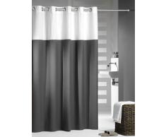 Tenda Doccia 150x180 Con Silhouette Nude - Grigio Scuro E Bianco, In Poliestere Di Qualità