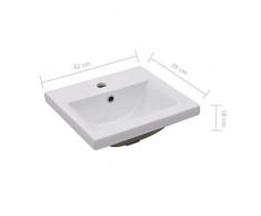 Tidyard Lavabo da Incasso 42x39x18 cm in Ceramica Bianco