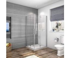 Box Doccia Angolare 195 cm Due Porte 90x70 cm Battente Pieghevoli a Libro Vetro Temperato Trasparente 6 mm Anticalcare Telaio Cromato Lucido
