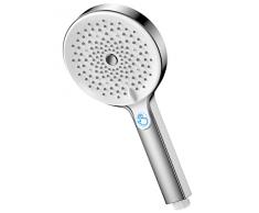 Soffione doccia a risparmio idrico a 3 tipi di getto, soffione doccia a risparmio energetico, soffione doccia a risparmio energetico (soffione doccia senza tubo), cromato 7.5L/min…